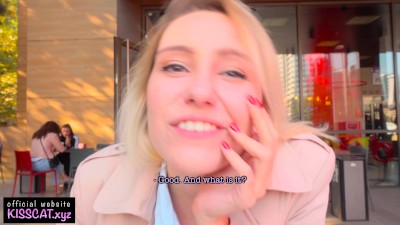 4k Public Agent   18 Babe Suck Dick In Toilet Wendis & Drink Coffe With Cum / Kiss Cat