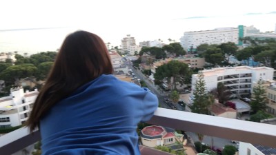 POV DREAMY DOLL GETS FUCKED BY LUCKY FAN ON A HOTEL BALCONY IN SPAIN PUBLIC AND RISKY DOGGY|4k 60FPS