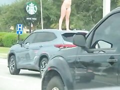 Naked Florida Tweaker Throws A Nude Fit On Top Of Car