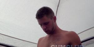Swallowing Straight Guy’s Load In The Rain – Mountain Tent Cum Eating (Walker Michaels, Aaron French)