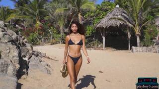 Tiny Mexican Teen Hottie Carolina Reyes Gets Fully Naked On The Beach