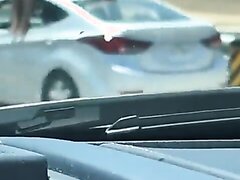 Dallas Heat Wave: Ebony Sits On Car, Naked On Highway