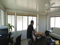 Blonde Girl Bent Over Her Office Desk And Fucked Hard