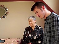 Gray-haired Old Woman Lures Handsome Youngster In Her Bedroom Not For Demonstrating The Guitar