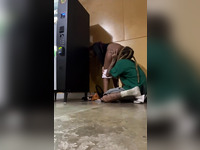 Insane Public Quickie By A Black Couple Hiding Behind A Vending Machine