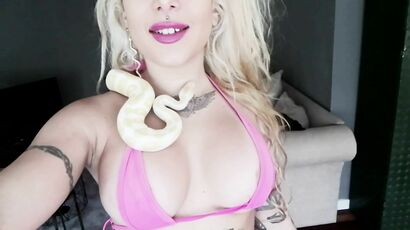Full Breasted Blond Hair Girl Katerina Kalista Shows Off Her Tattoos