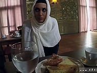 Arab Was Forced To Interrupt Dinner To Let Gentleman Poke Fingers At Her Pussy