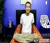 Cute Asian Twink Ty Jerks Off His Cock