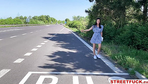Cute Girl Fucked Hard On The Road