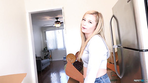 Pretty Sweet Blonde Cutie Pleases A House Owner’s Big Cock To Get A Rent Discount