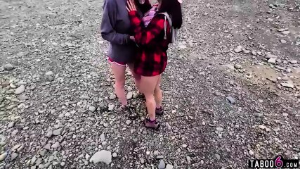 Public Amateur Threesome In Alaska With His Wife And Her Horny Girlfriend